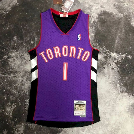 Men’s M&N 2000 Tracy McGrady Purple/Black Retro Jersey