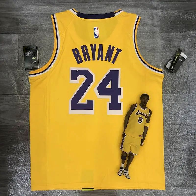 Camisa amarela masculina Kobe Bryant versão jogador – Edição clássica retrô