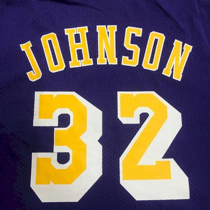Camisa de jogador roxa masculina Earvin Johnson – Edição retrô