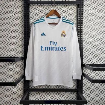 Camisa retrô manga comprida do Real Madrid 2017/18