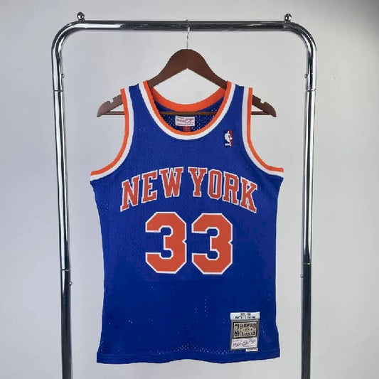 Men’s M&N 1991/92 Patrick Ewing Blue Retro Jersey