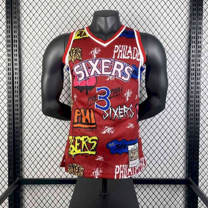 Camisa masculina M&amp;N 1996/97 Allen Iverson retrô