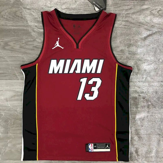 Camisa masculina Bam Adebayo vermelha 2020-21 Swingman versão jogador – Edição Statement