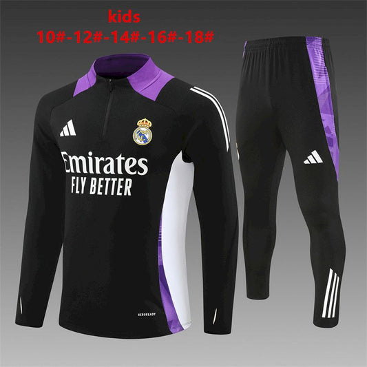 Suéter e calça infantil com zíper médio do Real Madrid 2024/25 14001