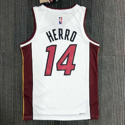 Camisa masculina Tyler Herro branca da equipe – Edição de 75º aniversário