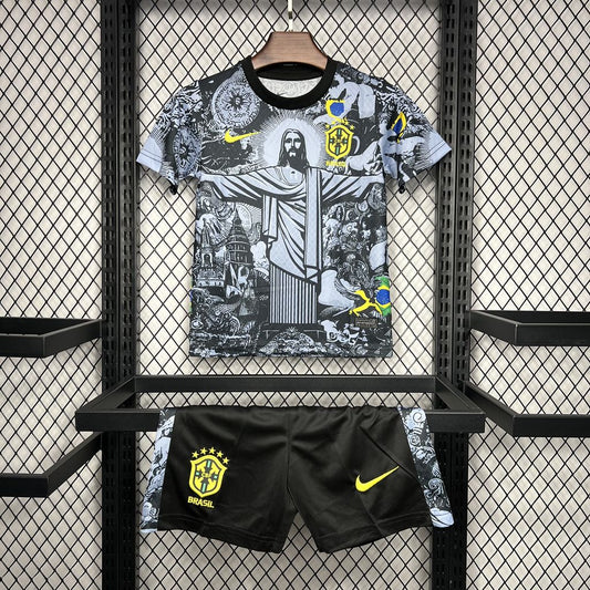 Kids Brazil 2024/25 Gray Kit