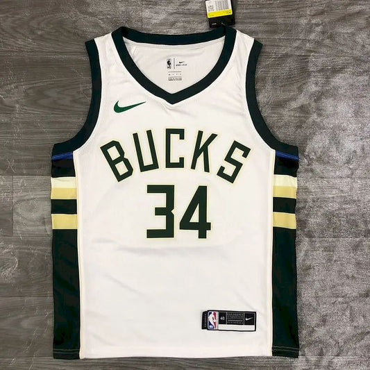 Men’s Giannis Antetokounmpo White 2020-21 Swingman Player Version Jersey – Association Edition