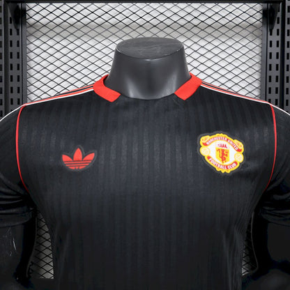 Men's Manchester United 2025/26 Black Terrace Icons Jersey Player Version