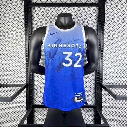 Camisa azul masculina Karl-Anthony Towns 2024 – Edição City