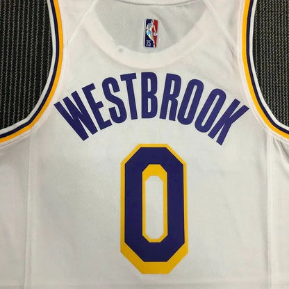 Camisa masculina Russell Westbrook branca – Edição de 75º aniversário