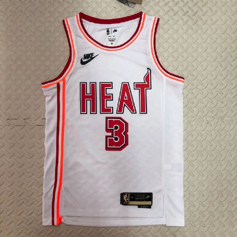 Camisa masculina Dwyane Wade branca retrô