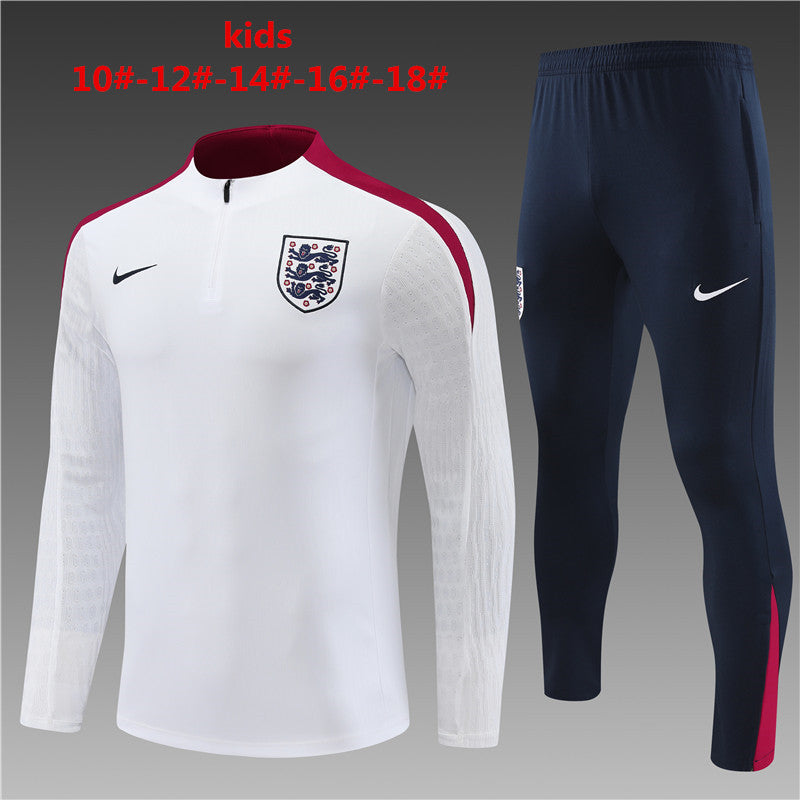 Suéter e calça infantil com zíper e meio zíper da Inglaterra 2023/24 14001