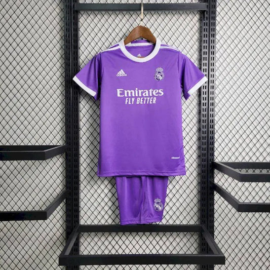 Camisa e shorts retrô infantil do Real Madrid 1998/00