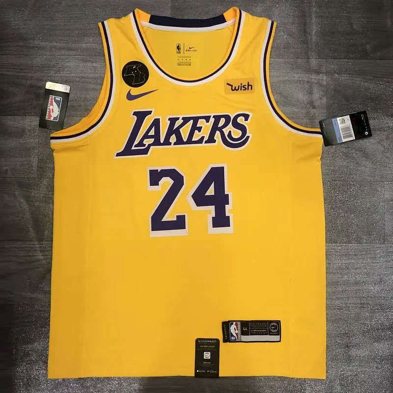 Camisa amarela masculina Kobe Bryant versão jogador – Edição clássica retrô