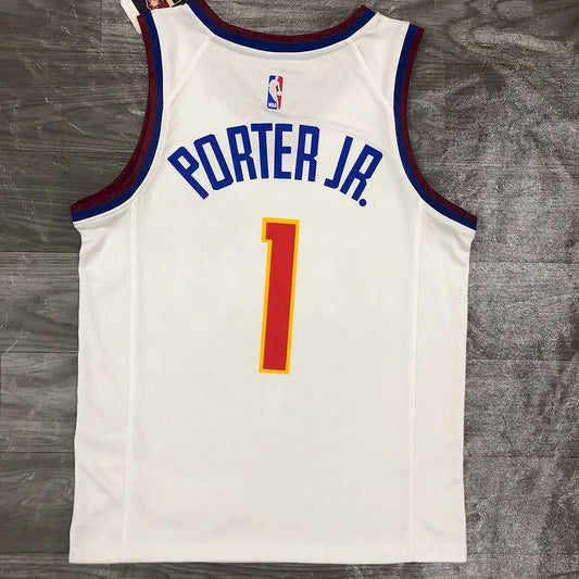 Men’s Michael Porter Jr. White 2020-21 Swingman Player Version Jersey – Earned Edition