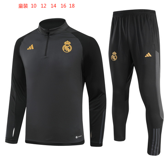 Suéter e calça infantil com zíper médio do Real Madrid 2023/24 902