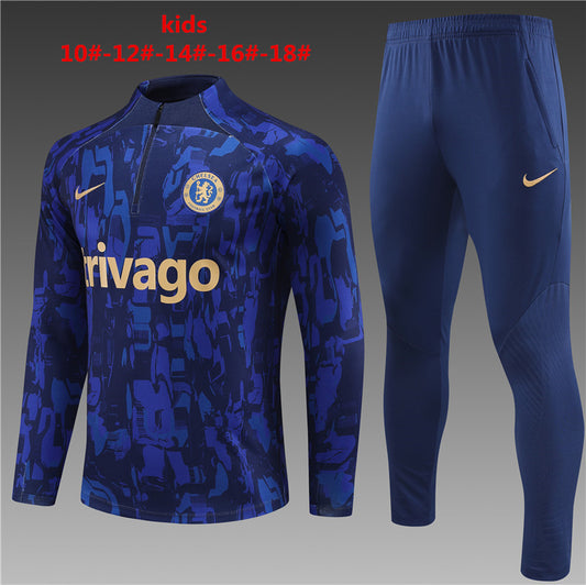 Suéter e calça Chelsea 2023/24 com zíper e meio zíper infantil 14001