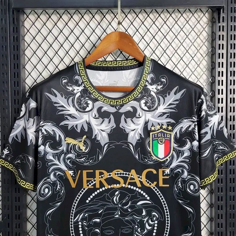 Men's Italy 2023/24 Versace Co-Branded Edition Jersey Black