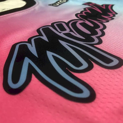 Camisa masculina Bam Adebayo 2020-21 Swingman rosa versão jogador – Edição City