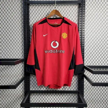 Camisa retrô de manga comprida do Manchester United 2002/04