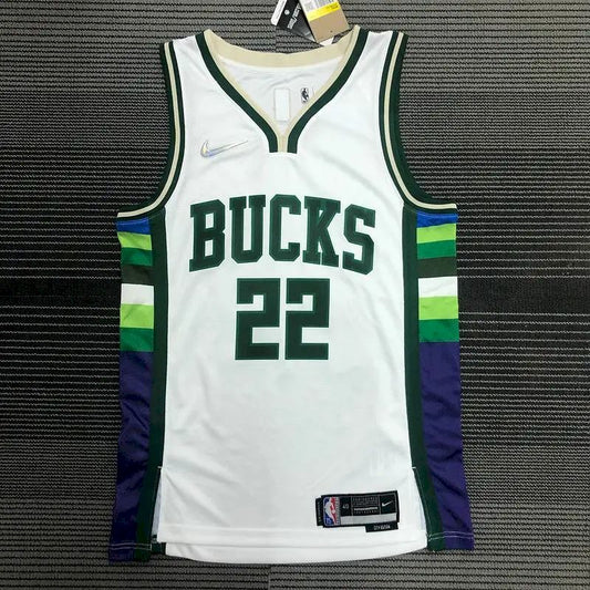 Men’s Khris Middleton White Team Jersey – 75th Anniversary City Edition