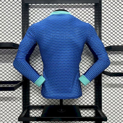 Men's Brazil 2024/25 Away Long Sleeve Jersey Player Version