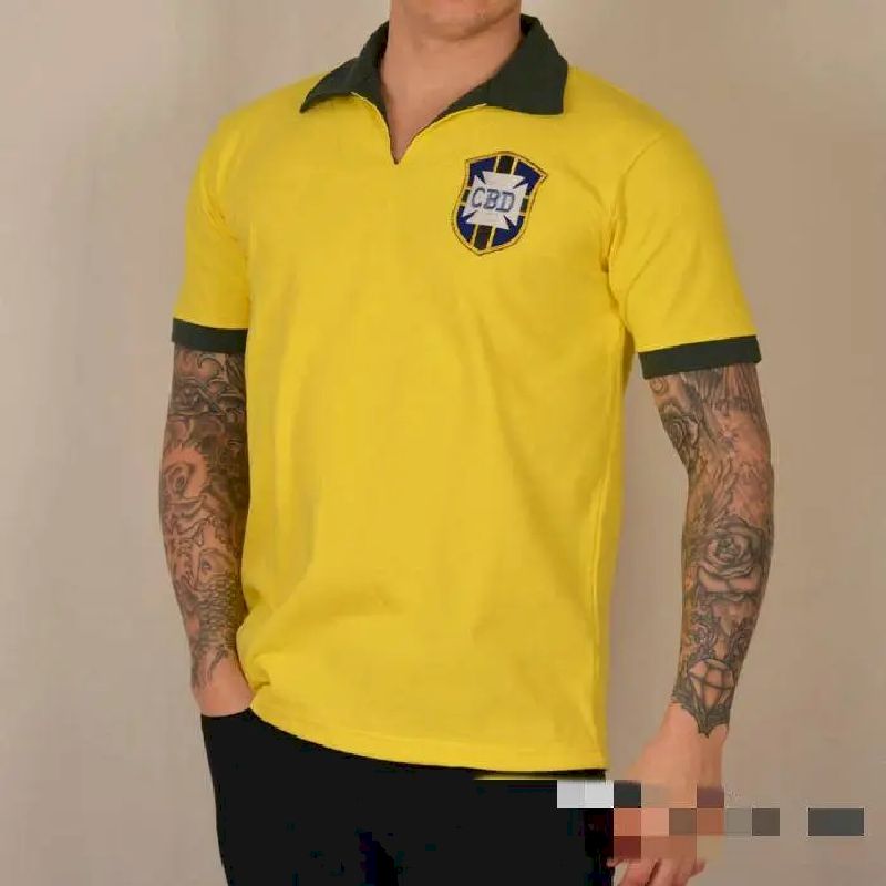 Camisa retrô do Brasil para a Copa do Mundo de 1958