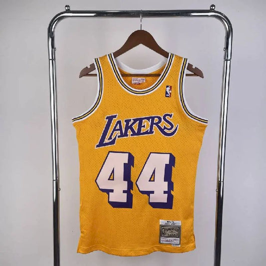 Men’s M&N 1971/72 Jerry West Yellow Retro Jersey