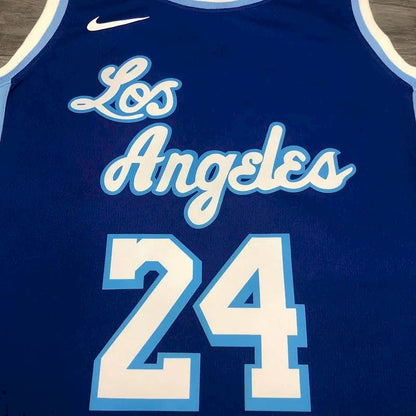 Camisa azul masculina Kobe Bryant versão jogador – Edição clássica retrô