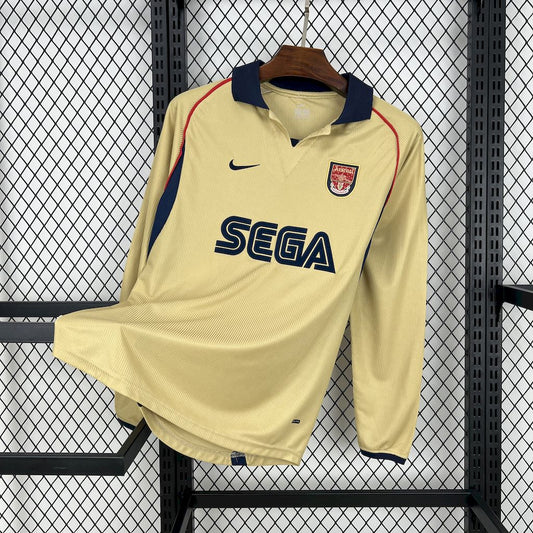 Camisa retrô de mangas compridas reserva do Arsenal 2001/02