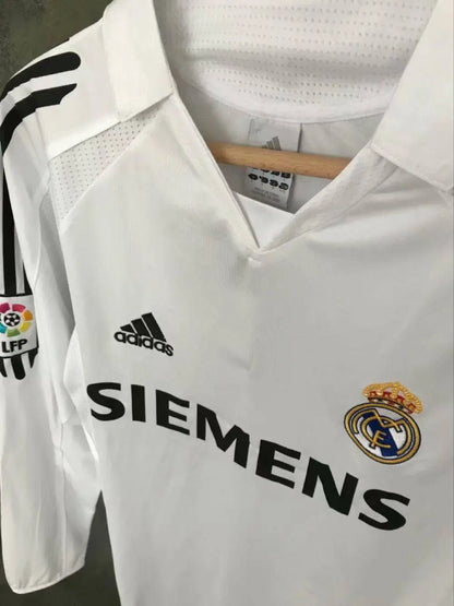 Camisa retrô de mangas compridas do Real Madrid 2005/06 Home