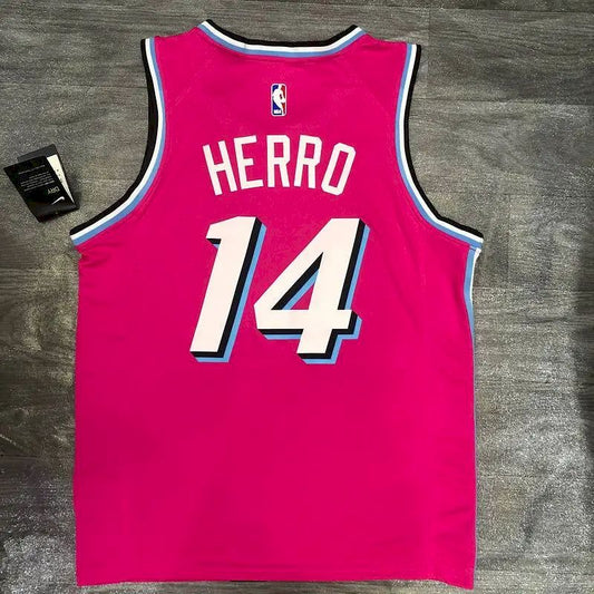 Camisa Tyler Herro Masculina Rosa Versão Jogador – Edição Clássica Retro