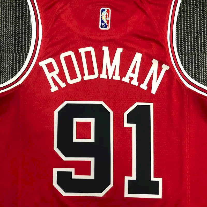 Camisa vermelha masculina Dennis Rodman Team – Edição de 75º aniversário