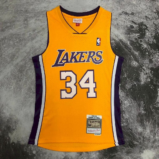 Men’s M&N 99/00 Shaquille O’Neal Yellow Retro Jersey