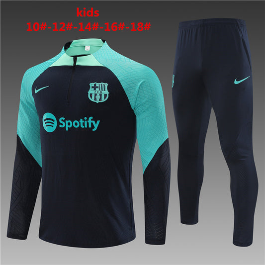 Suéter e calça infantil com zíper médio do Barcelona 2023/24 14001