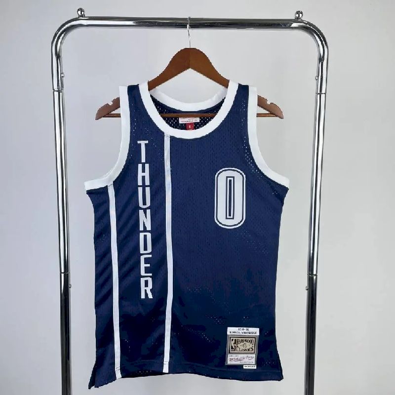 Camisa Masculina M&amp;N 2015/16 Russell Westbrook Azul Retro