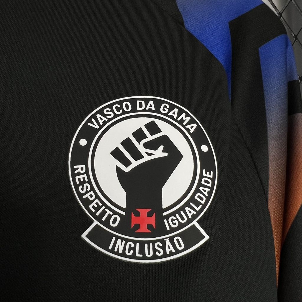 Camisa Kappa de aquecimento preta do Vasco da Gama 2024/25