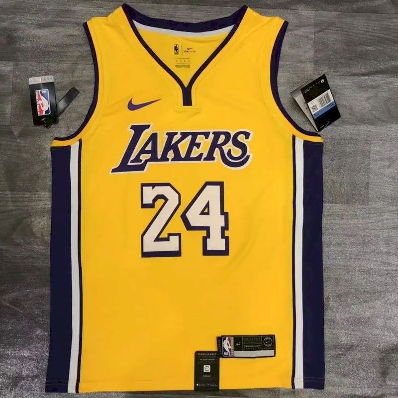 Camisa amarela masculina Kobe Bryant versão jogador – Edição clássica retrô