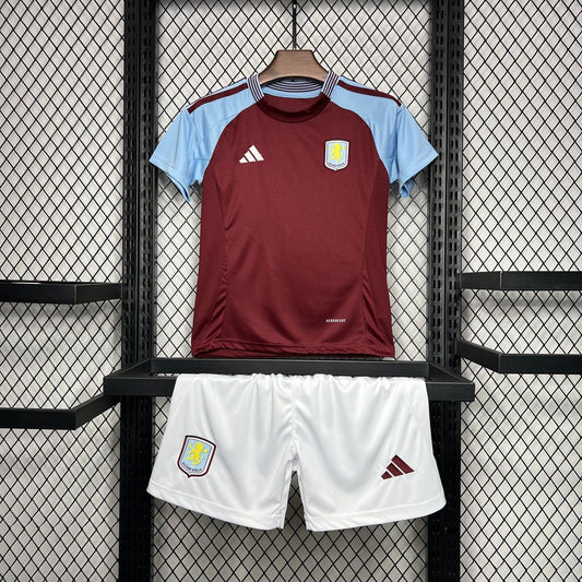 Aston Villa 2024/25 Home Kids Kit