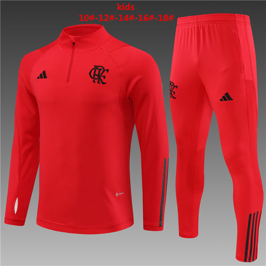 Blusa Infantil Flamengo 2023/24 Meio Zíper + Calça 14001