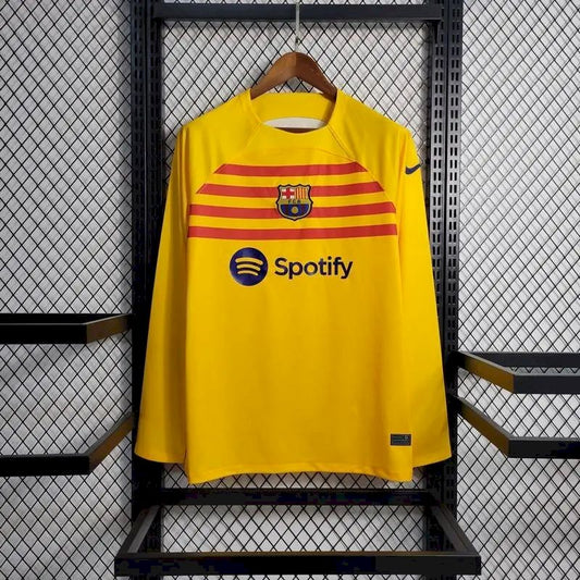 Camisa Barcelona 2023/24 Quarta de Mangas Compridas