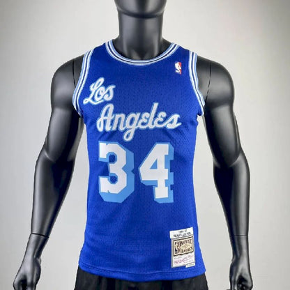 Camisa Masculina M&amp;N Shaquille O'Neal Azul Retro 1996/97