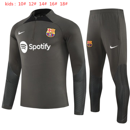 Suéter e calça infantil com zíper médio do Barcelona 2023/24 902