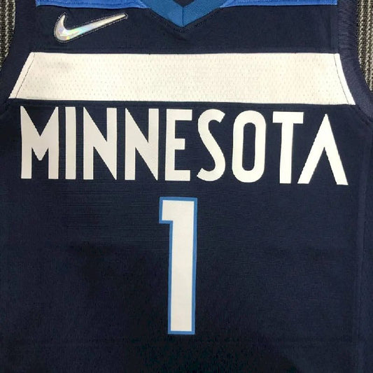 Camisa azul masculina Anthony Edwards Team – Edição de 75º aniversário