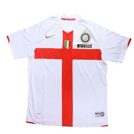 Camisa retrô reserva do Inter de Milão 2007/08 comemorativa do 100º aniversário