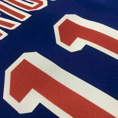 Camisa masculina azul Klay Thompson 2021-22 comemorativa do 75º aniversário – Edição Clássica