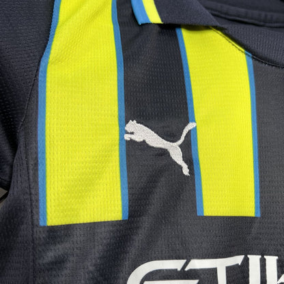 Kit reserva infantil Manchester City 2024/25
