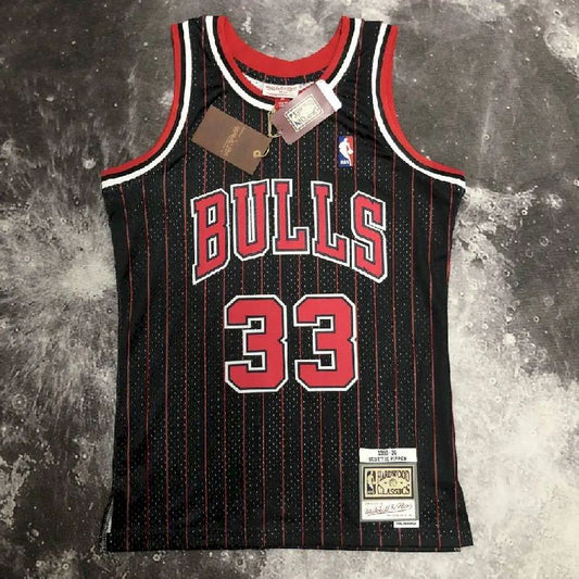 Camisa masculina M&amp;N 1996 Scottie Pippen preta retrô