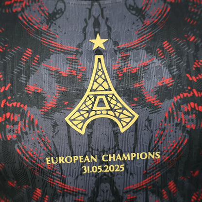 Paris Saint-Germain 2025/26 Campeones De Europa Grey Jersey Player Version