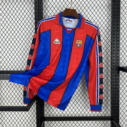 Camisa retrô de mangas compridas do Barcelona 1995/97 Home